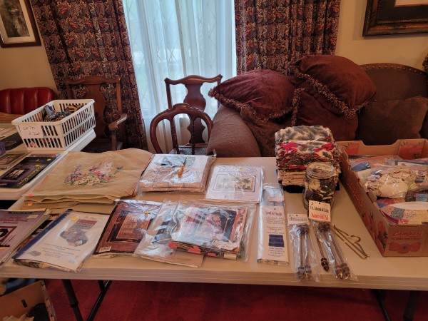 Antique Spool Display Cabinet