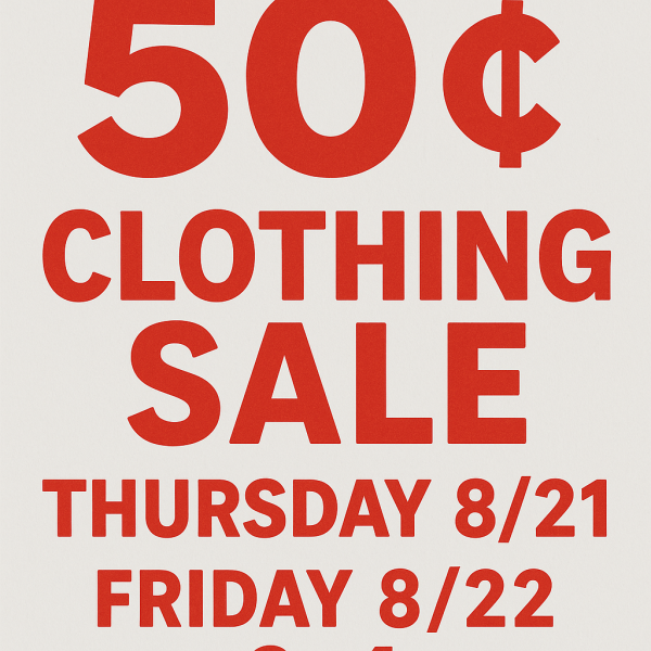 ERFs Mom Resale 50¢ Clothing and HUGE Garage Sale