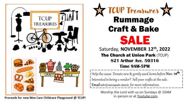 TCUP Treasures Rummage Sale of The Church at Union Park